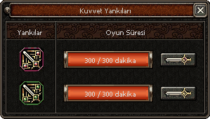 Kuvvet Yankıları penceresi: oyun süresi, yankı değiştirme onayı ve sıfırlanan süre